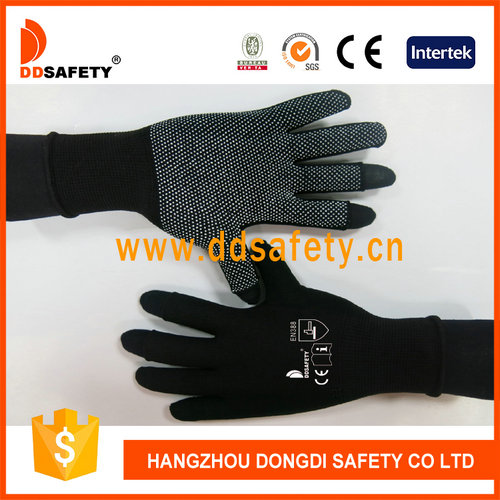 Seamless with PVC glove with half finger-DKP528
